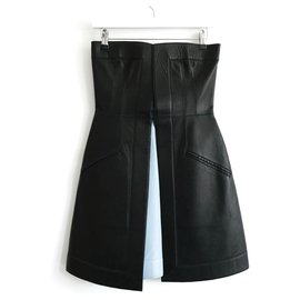 Fendi-Robe en cuir-Noir