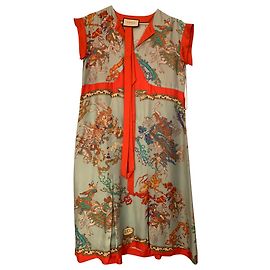 Talla de vestido de seda Gucci 36 Multicolor