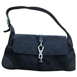 Gucci Pouch Black Leather Handbag Black