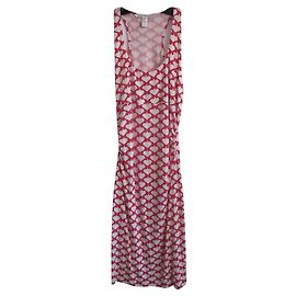 Diane Von Furstenberg DvF Ledicia Vintage Seidenkleid Weiß Rot