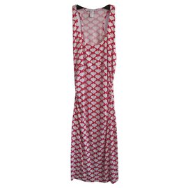 Diane Von Furstenberg-DvF Ledicia vintage silk dress-White,Red