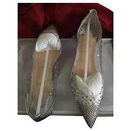 Christian Louboutin Degrastrass ballet flats silvery leather Silvery