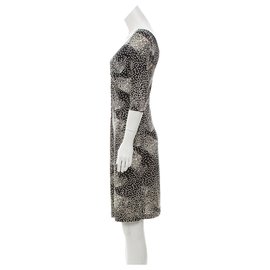 Diane Von Furstenberg-Robe en soie DvF Tarelle-Noir,Blanc