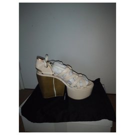 Dolce & Gabbana-Sandalias-Blanco roto