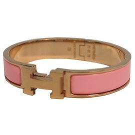 Hermès Jonc HERMES Clic Clac PM émail x plaqué palladium rose x or rose Autre
