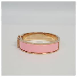 Hermès-HERMES Clic Clac PM enamel x Palladium plated bangle pink x pink gold-Other