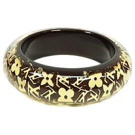 Pulsera LOUIS VUITTON Uncle John GM resin Brazalete para mujer M65301 marrón oscuro x oro Otro