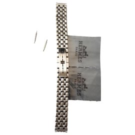 Hermès-Cinturino in acciaio Hermès per orologio con cappuccio-Argento