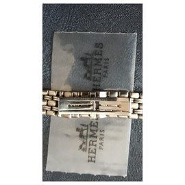 Hermès-Bracelet acier Hermès pour montre cap cod-Argenté