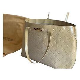 Louis Vuitton CABAS WHILSHIRE MM CUIR MONOGRAM VERNIS BEIGE Beige