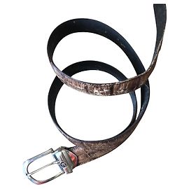 Vintage Versace V2 Leather belt with removable buckle Beige