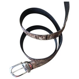 Versace-Vintage Versace V2 Leather belt with removable buckle-Beige