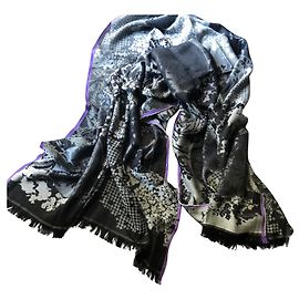 Sciarpa / stola KENZO di grandi dimensioni Nero Argento Lavanda