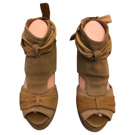 Ann Tuil-Wedge sandals-Beige