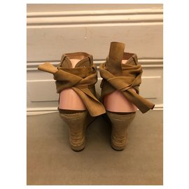 Ann Tuil-Wedge sandals-Beige