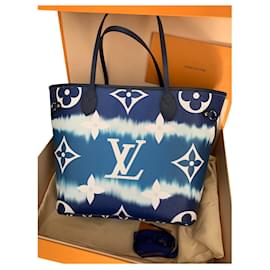 Louis Vuitton-Louis Vuitton Neverfull MM collection Escale Azur summer 2020-Bleu