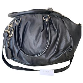 Gucci Black Leather Handbag Black
