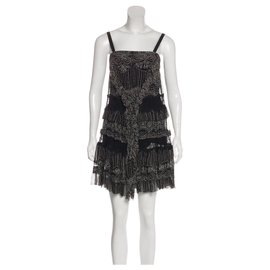 Diane Von Furstenberg-Robe en soie DvF Taleen-Noir,Rose,Blanc