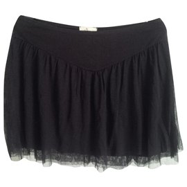 Topshop-Falda de bailarina Topshop TS, múltiples capas de velo puro. forrado en viscosa. Y2K diseño original.-Negro