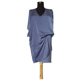 Robe bleue Acne en polyester taille 36 Bleu