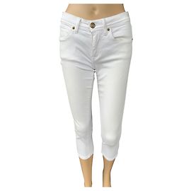 Vaqueros Burberry Brit Blancos Skinny Cropped Blanco