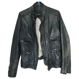 Zadig & Voltaire-Classic Nappa leather jacket-Dark green