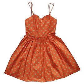 Vestido de bolinhas laranja de algodão Jeremy Scott Laranja
