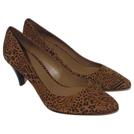 Minelli Suede Leopard Print Heels Leopard print