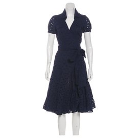 Diane Von Furstenberg-DvF vintage Taffy wrap dress-Navy blue