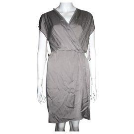 Diane Von Furstenberg-DvF Mateo silk wrap effect dress-Grey