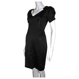 Karen Millen-Satin cocktail dress-Black