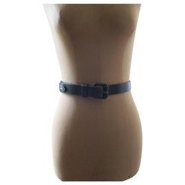 Armani Jeans-Black leather belt, taille 70/85.-Black