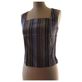 Kenzo Bustier de seda, rayado, taille 40. Multicolor