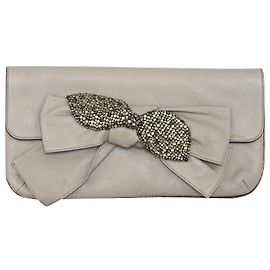 Chloé CHLOE 'LEDER SWAROVSKI BOGENKUPPLUNG Grau