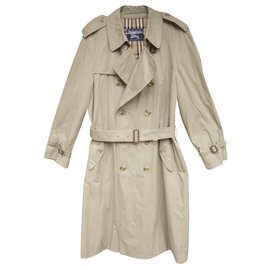 Burberry-men's Burberry vintage t trench coat 52 with removable wool lining-Khaki
