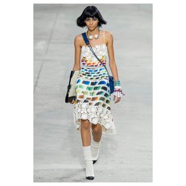 Chanel-vestido colorama icônico-Multicor