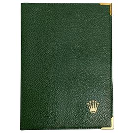 ROLEX GREEN LEATHER WALLET Green