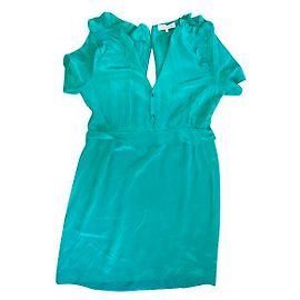 Robe Sandro en soie verte taille 38 Vert