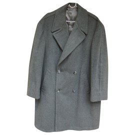 Autre Marque-vintage lined breasted coat L-Grey