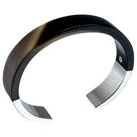 Hermès-Armband in Horn und Agent Hermès-Braun,Silber