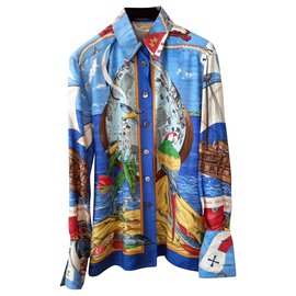 Hermès Camicia Christophe Colomb Multicolore