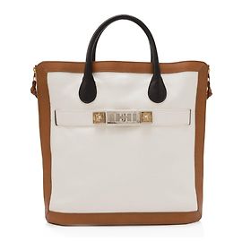 Proenza Schouler White PS11 Sacola de couro capri Marrom Branco