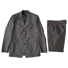 Yves Saint Laurent-Grey cotton sartorial suit-Grey