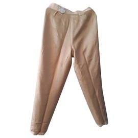 Calça Laurèl de seda e linho Areia Areia
