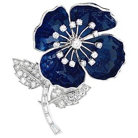 Broche "Eglantine" Boucheron em ouro e platina, esmalte e diamantes. Outro