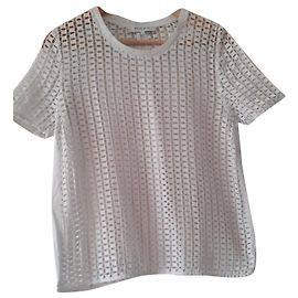 Gerard Darel Baumwollspitzen Top Weiß Weiß