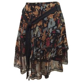 Liu.Jo-Silk skirt with frilly hem-Multiple colors