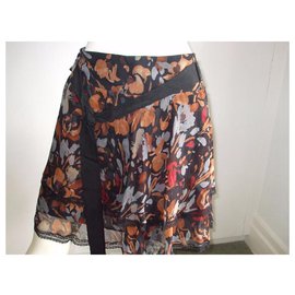 Liu.Jo-Silk skirt with frilly hem-Multiple colors