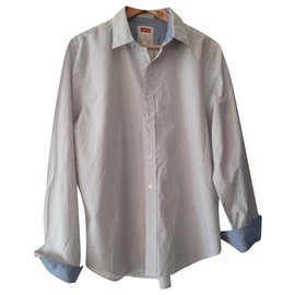 Levi's-Camicie-Bianco,Blu chiaro
