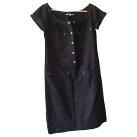 Autre Marque Schwarzes Baumwollkleid Schwarz